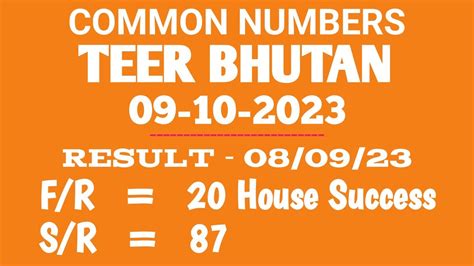 bhutan teer result common number